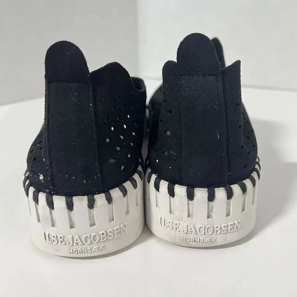 Ilse Jacobsen Tulip Shoes Womens 41 / 10 Slip On Perforated Round Toe Black